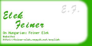 elek feiner business card